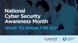 Employees participating in cybersecurity awareness month.